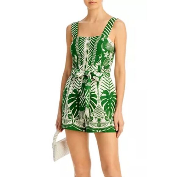 FARM RIO Tropical Green Printed Romper Size: Small NWOT - Picture 2 of 8